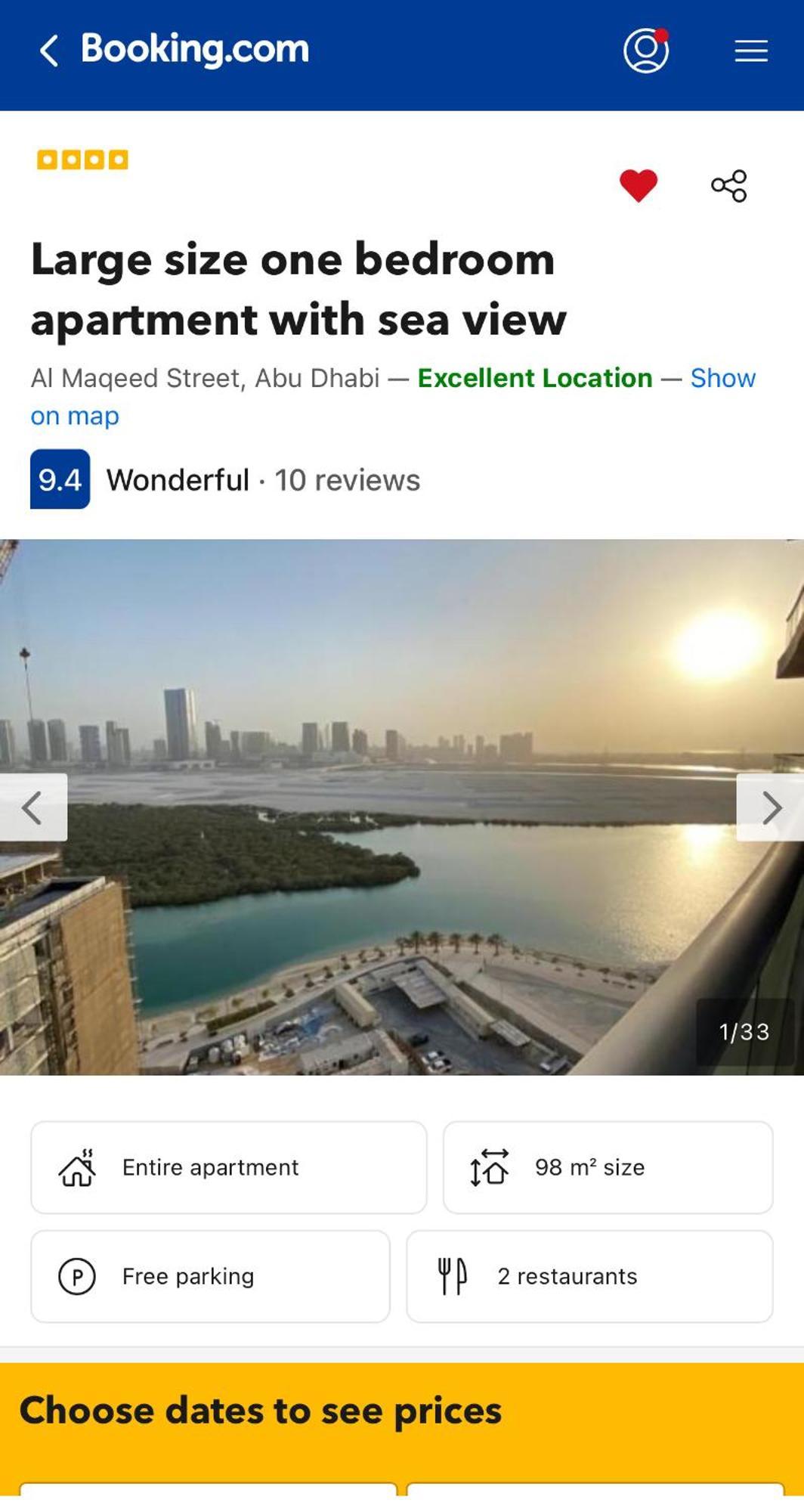 Large Size One Bedroom With Sea View Appartement *